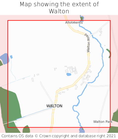 Map showing extent of Walton as bounding box