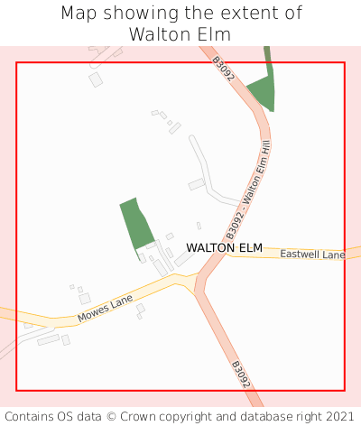Map showing extent of Walton Elm as bounding box