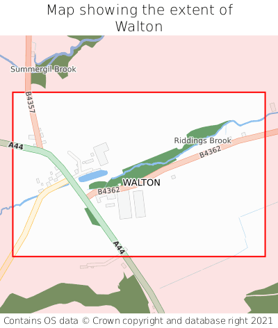 Map showing extent of Walton as bounding box