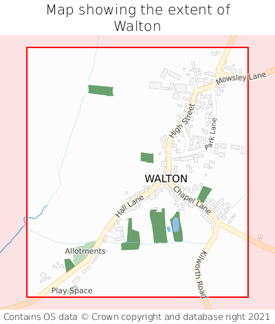 Map showing extent of Walton as bounding box