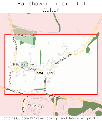 Map showing extent of Walton as bounding box