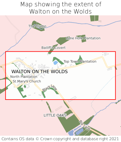 Map showing extent of Walton on the Wolds as bounding box