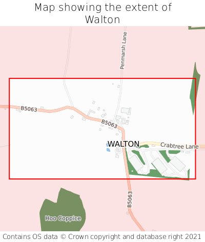 Map showing extent of Walton as bounding box