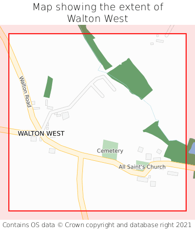 Map showing extent of Walton West as bounding box