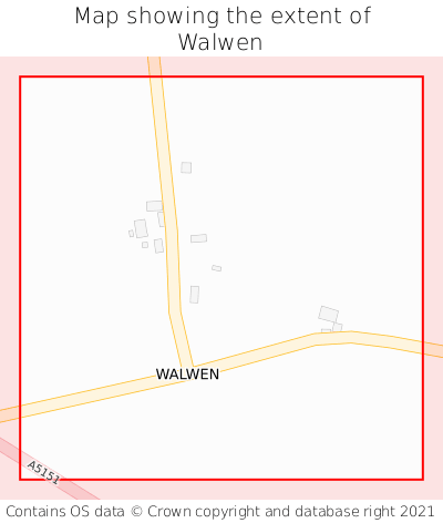 Map showing extent of Walwen as bounding box
