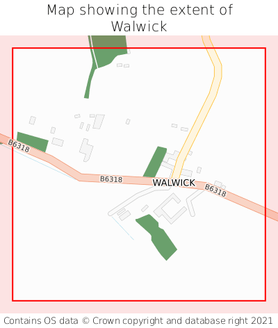 Map showing extent of Walwick as bounding box
