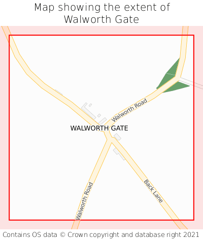 Map showing extent of Walworth Gate as bounding box