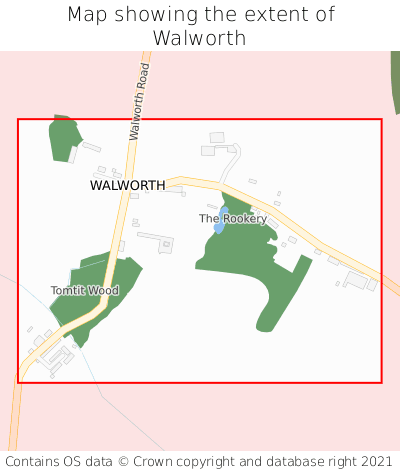 Map showing extent of Walworth as bounding box