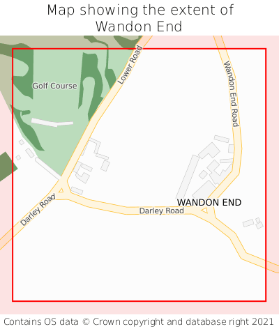 Map showing extent of Wandon End as bounding box