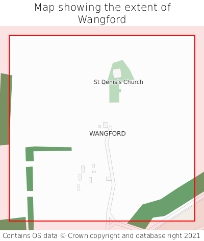 Map showing extent of Wangford as bounding box