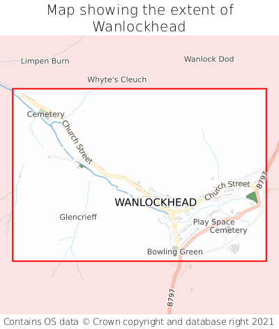 Map showing extent of Wanlockhead as bounding box