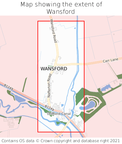 Map showing extent of Wansford as bounding box