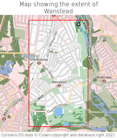 Map showing extent of Wanstead as bounding box
