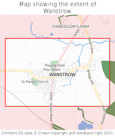 Map showing extent of Wanstrow as bounding box