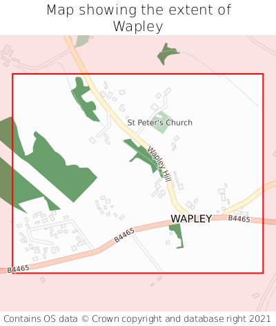 Map showing extent of Wapley as bounding box