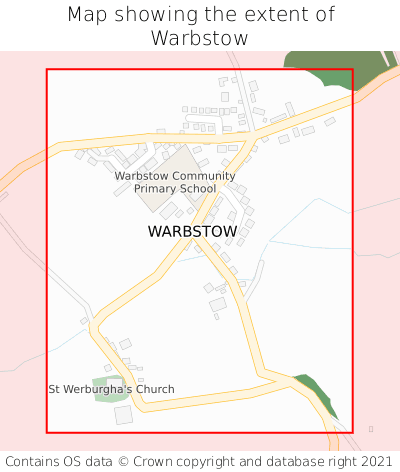 Map showing extent of Warbstow as bounding box