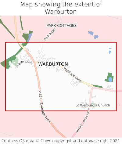 Map showing extent of Warburton as bounding box