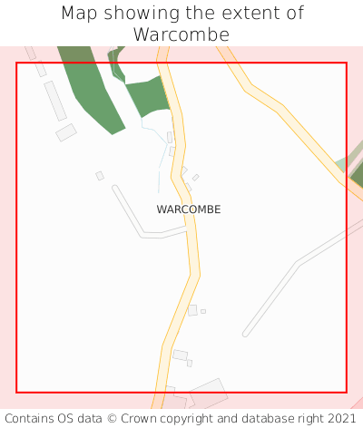 Map showing extent of Warcombe as bounding box