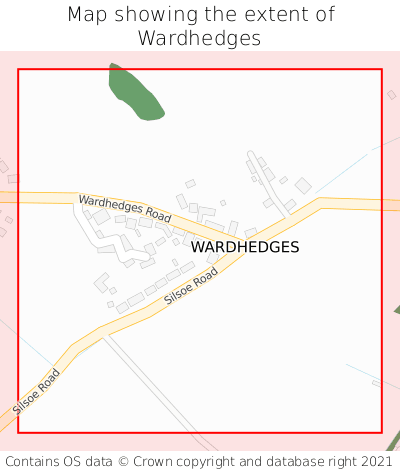 Map showing extent of Wardhedges as bounding box
