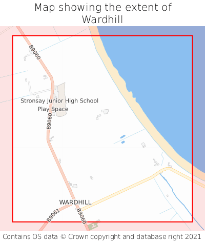 Map showing extent of Wardhill as bounding box