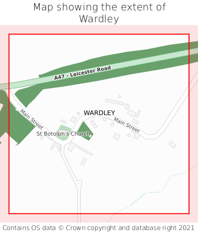 Map showing extent of Wardley as bounding box