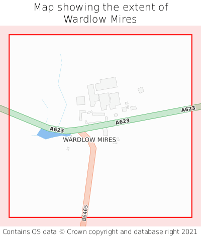 Map showing extent of Wardlow Mires as bounding box