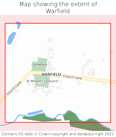 Map showing extent of Warfield as bounding box