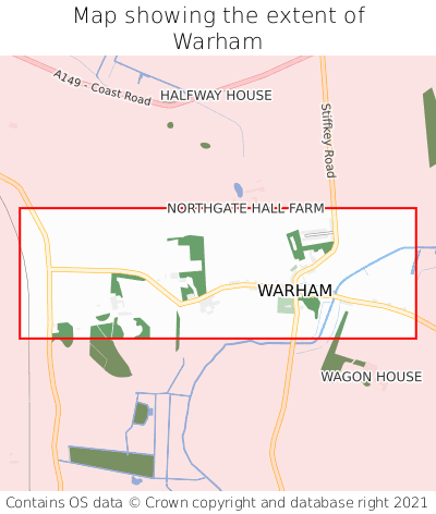 Map showing extent of Warham as bounding box