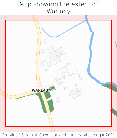 Map showing extent of Warlaby as bounding box