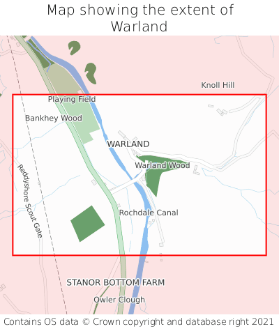 Map showing extent of Warland as bounding box