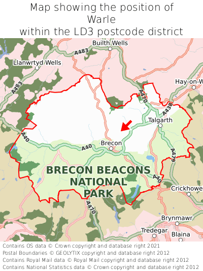 Map showing location of Warle within LD3