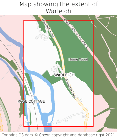 Map showing extent of Warleigh as bounding box