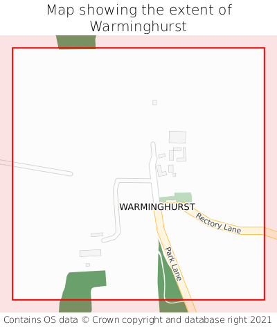 Map showing extent of Warminghurst as bounding box