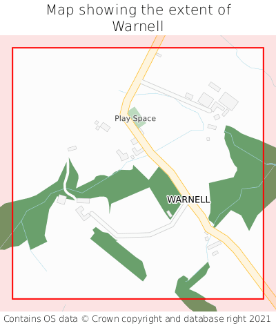 Map showing extent of Warnell as bounding box