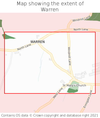 Map showing extent of Warren as bounding box