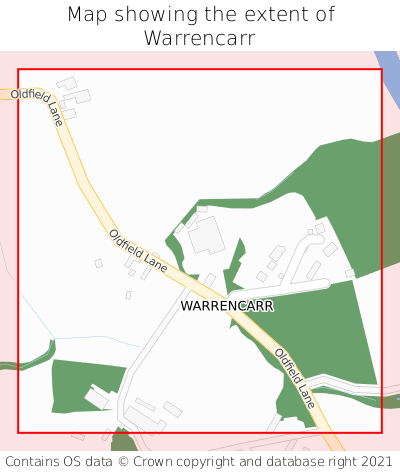 Map showing extent of Warrencarr as bounding box