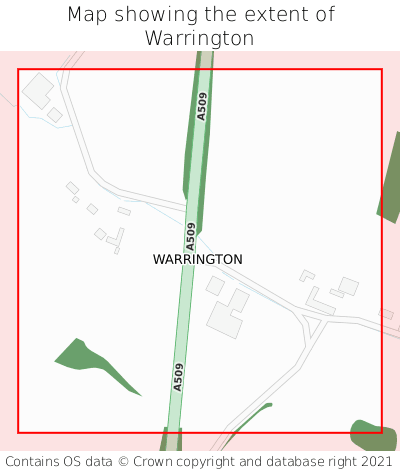 Map showing extent of Warrington as bounding box