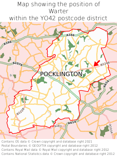 Map showing location of Warter within YO42