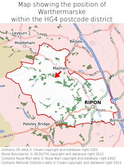 Map showing location of Warthermarske within HG4