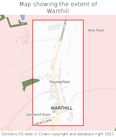 Map showing extent of Warthill as bounding box