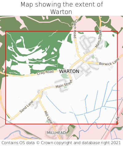 Map showing extent of Warton as bounding box