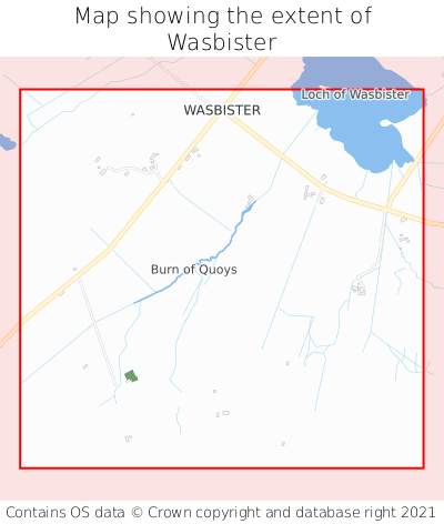 Map showing extent of Wasbister as bounding box