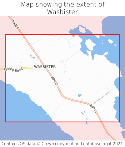 Map showing extent of Wasbister as bounding box