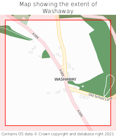 Map showing extent of Washaway as bounding box