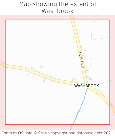 Map showing extent of Washbrook as bounding box