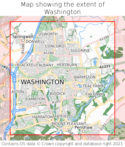 Map showing extent of Washington as bounding box