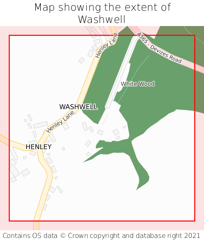 Map showing extent of Washwell as bounding box