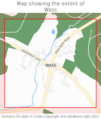 Map showing extent of Wass as bounding box