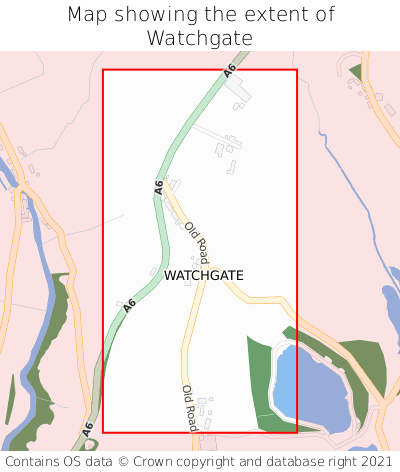 Map showing extent of Watchgate as bounding box