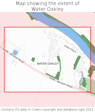 Map showing extent of Water Oakley as bounding box